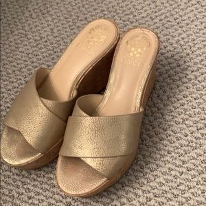 Vince Camuto gold wedge